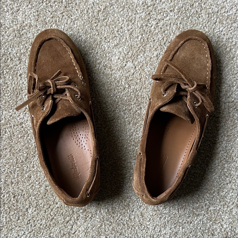 Madewell Suede Boat Loafers in Brown